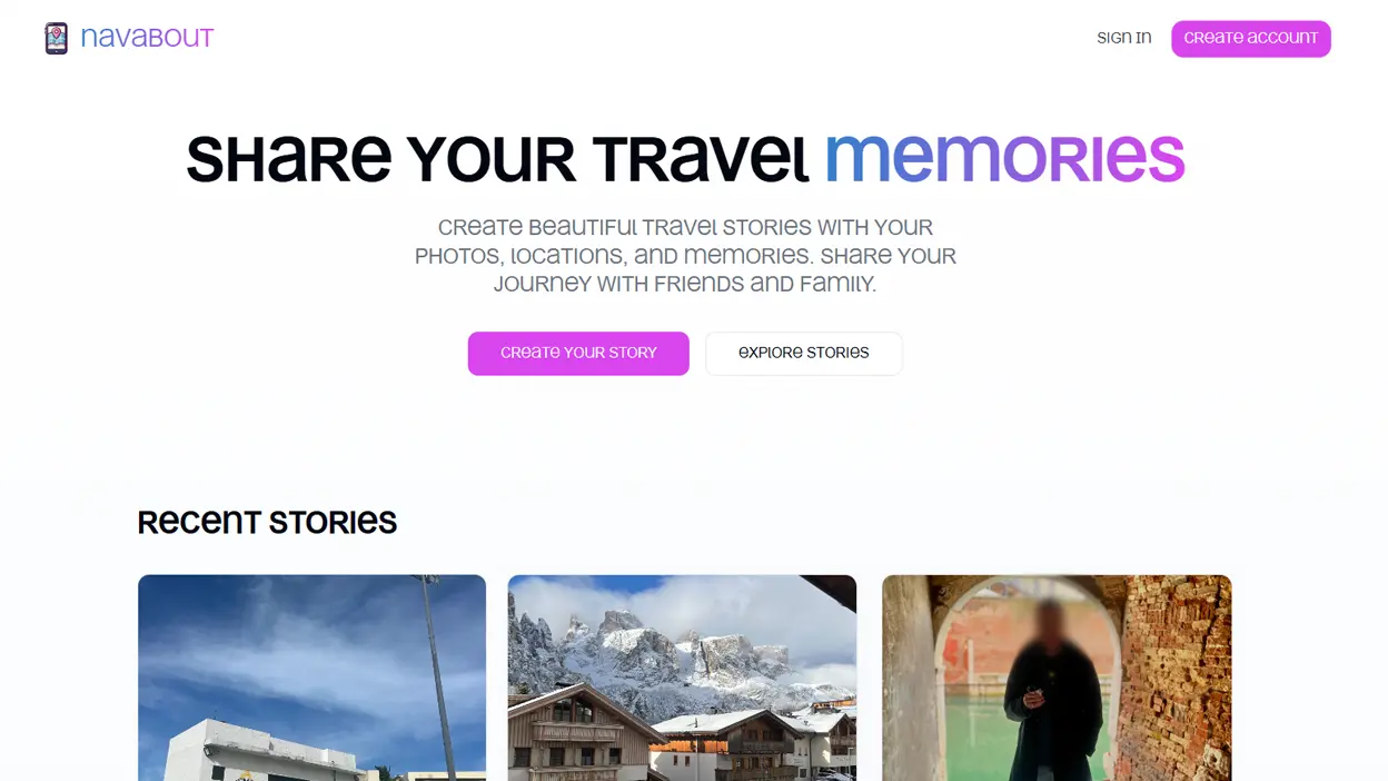 Travel Story Sharing Platform cover image